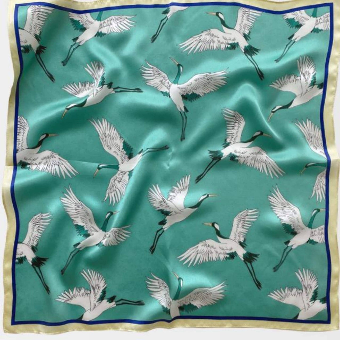 Japanese Vintage Mulberry Silk Scarf - Green