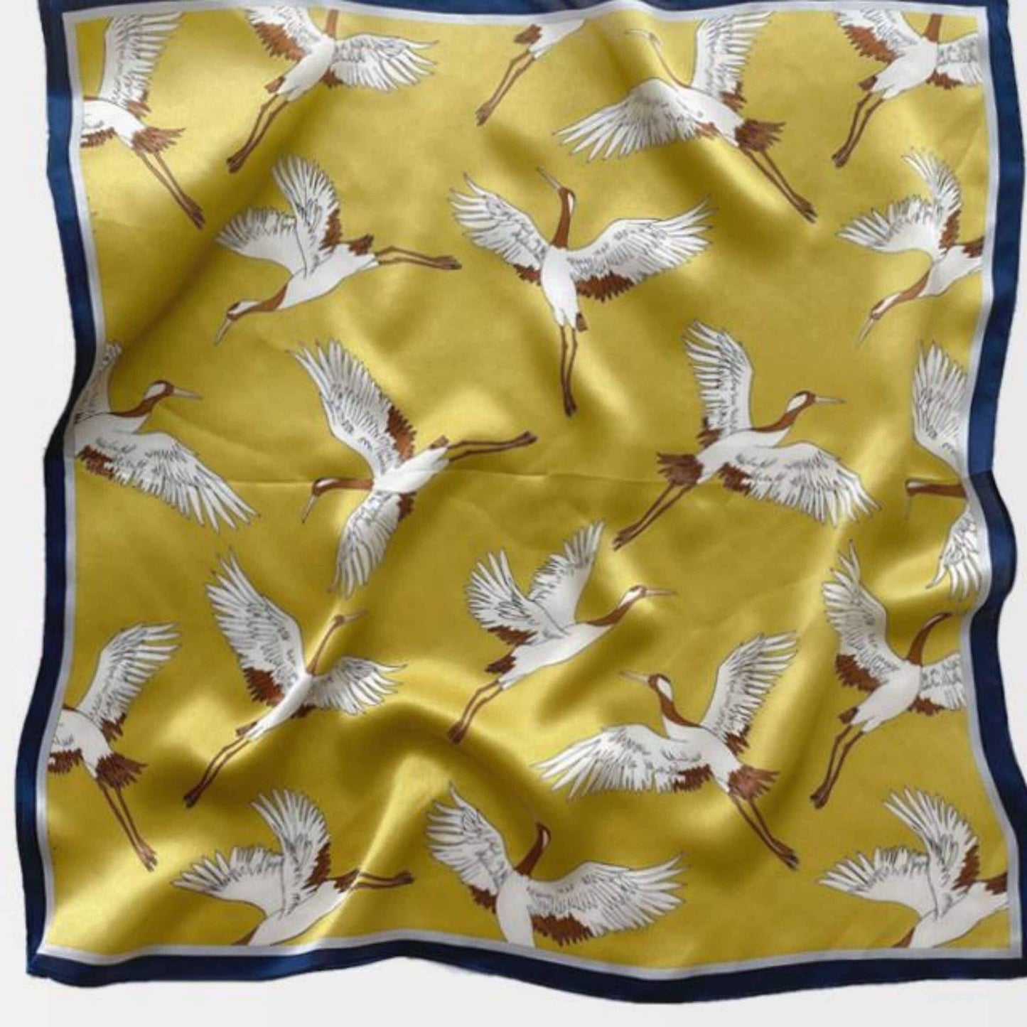 Japanese Vintage Mulberry Silk Scarf - Gold