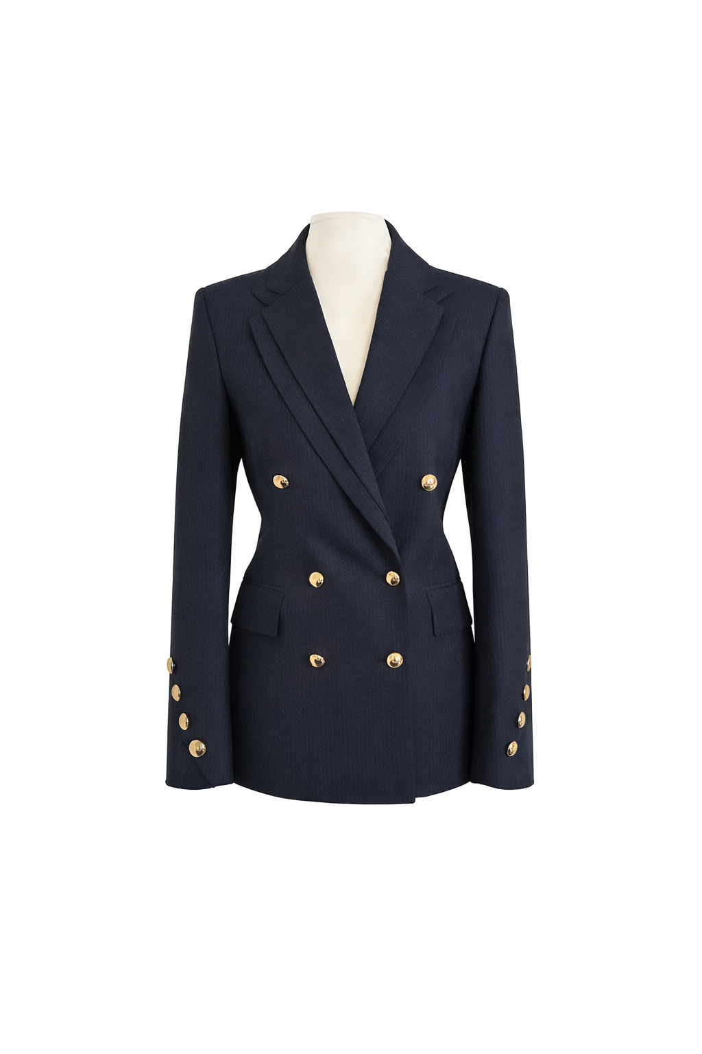 D'Lara Double Breasted Navy Wool Blazer