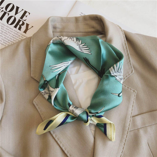 Japanese Vintage Mulberry Silk Scarf - Green