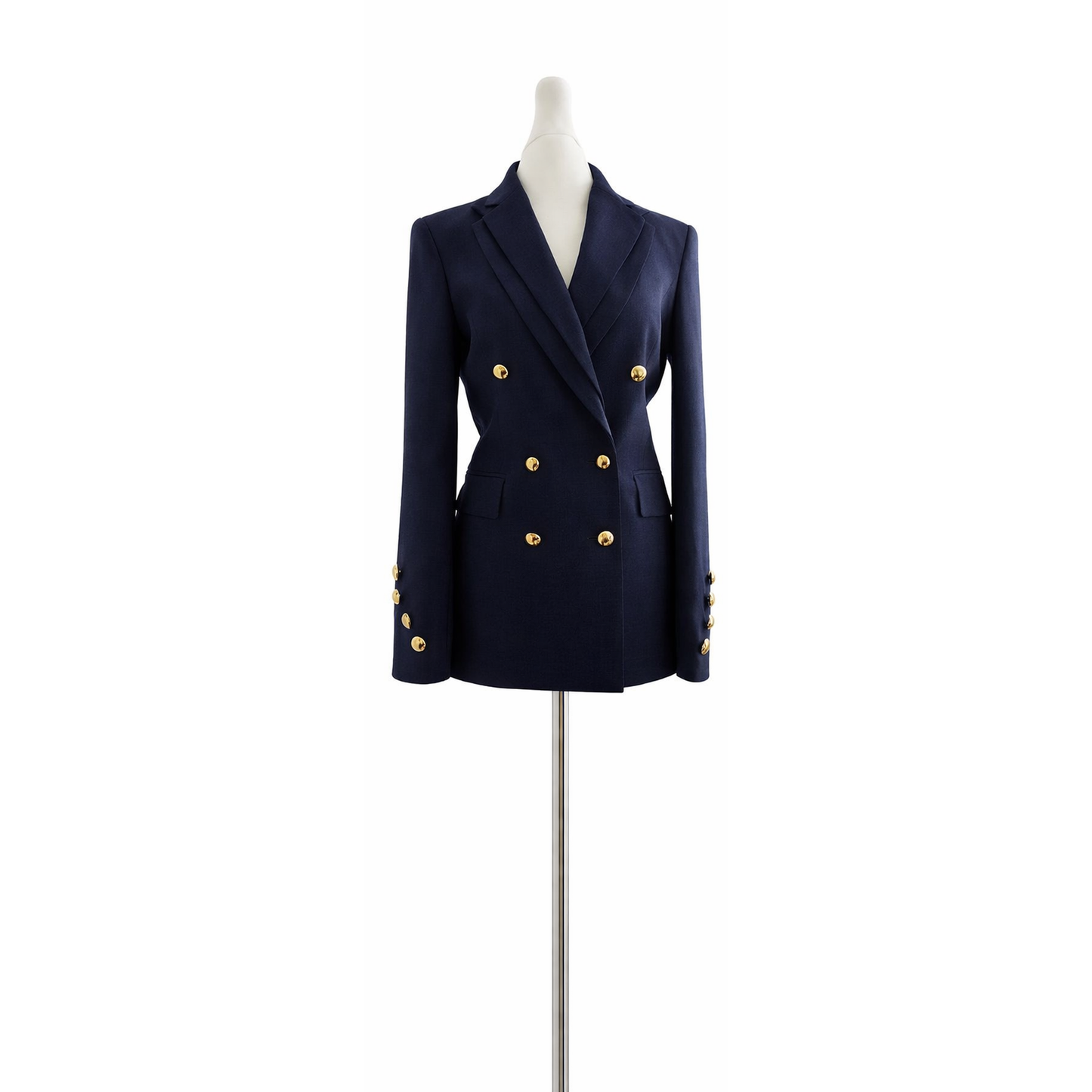 D'Lara Double Breasted Navy Wool Blazer